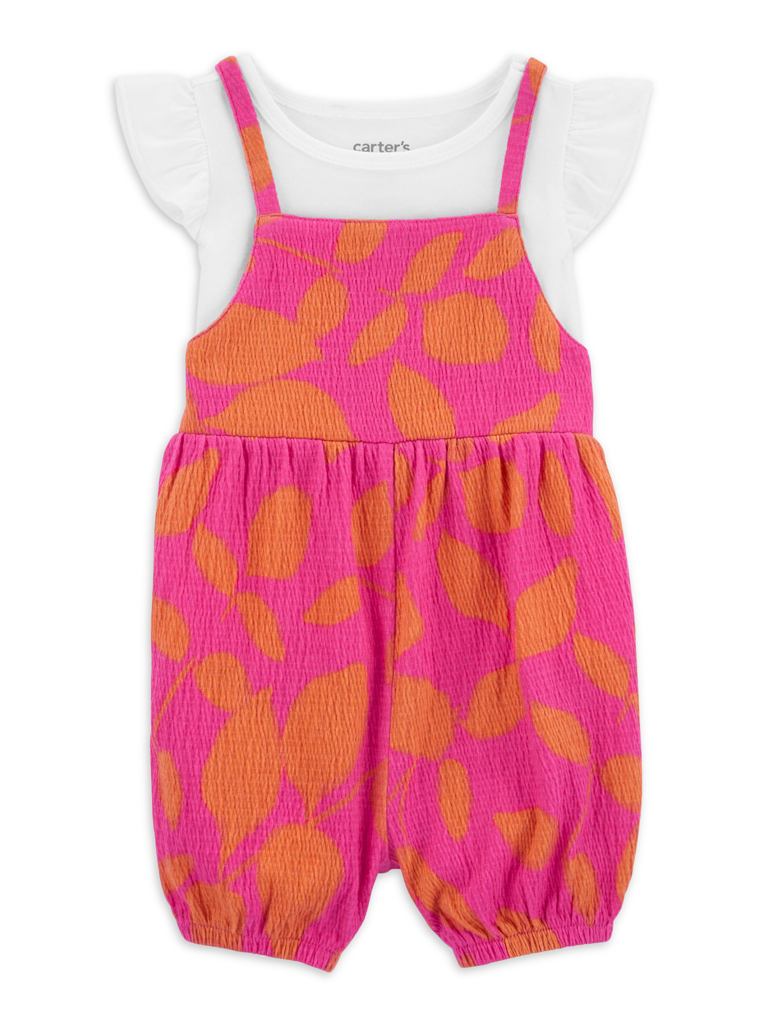 Carter's Child of Mine Girl's Relaxed Fit Floral Prints Overall, 2-Piece Set Size 0-3 Months
